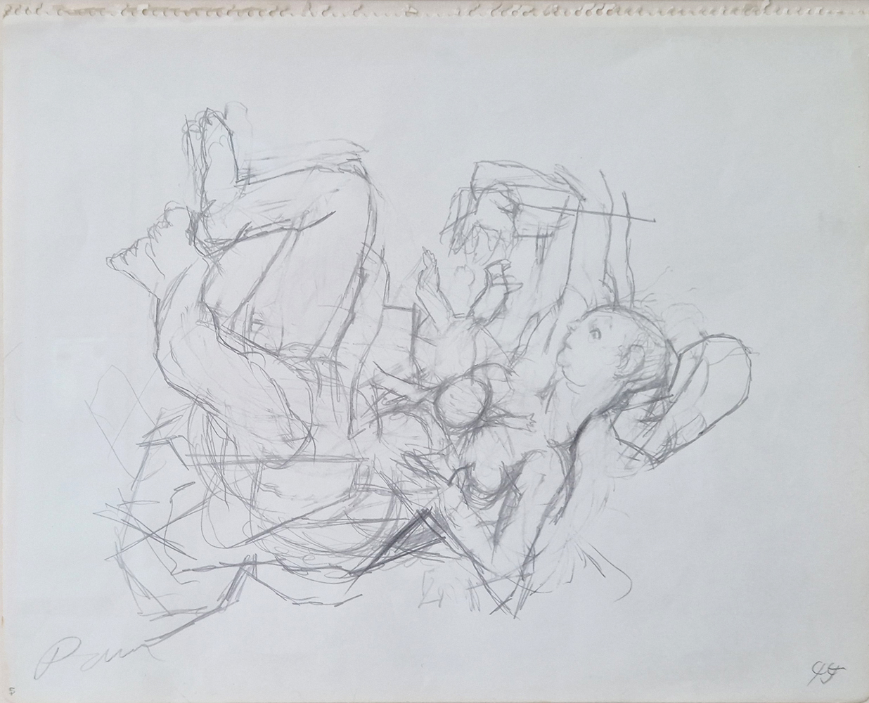 Júlio Pomar, Sem título, 1995, desenho a grafite sobre papel, 32,5x40,5 cm BD