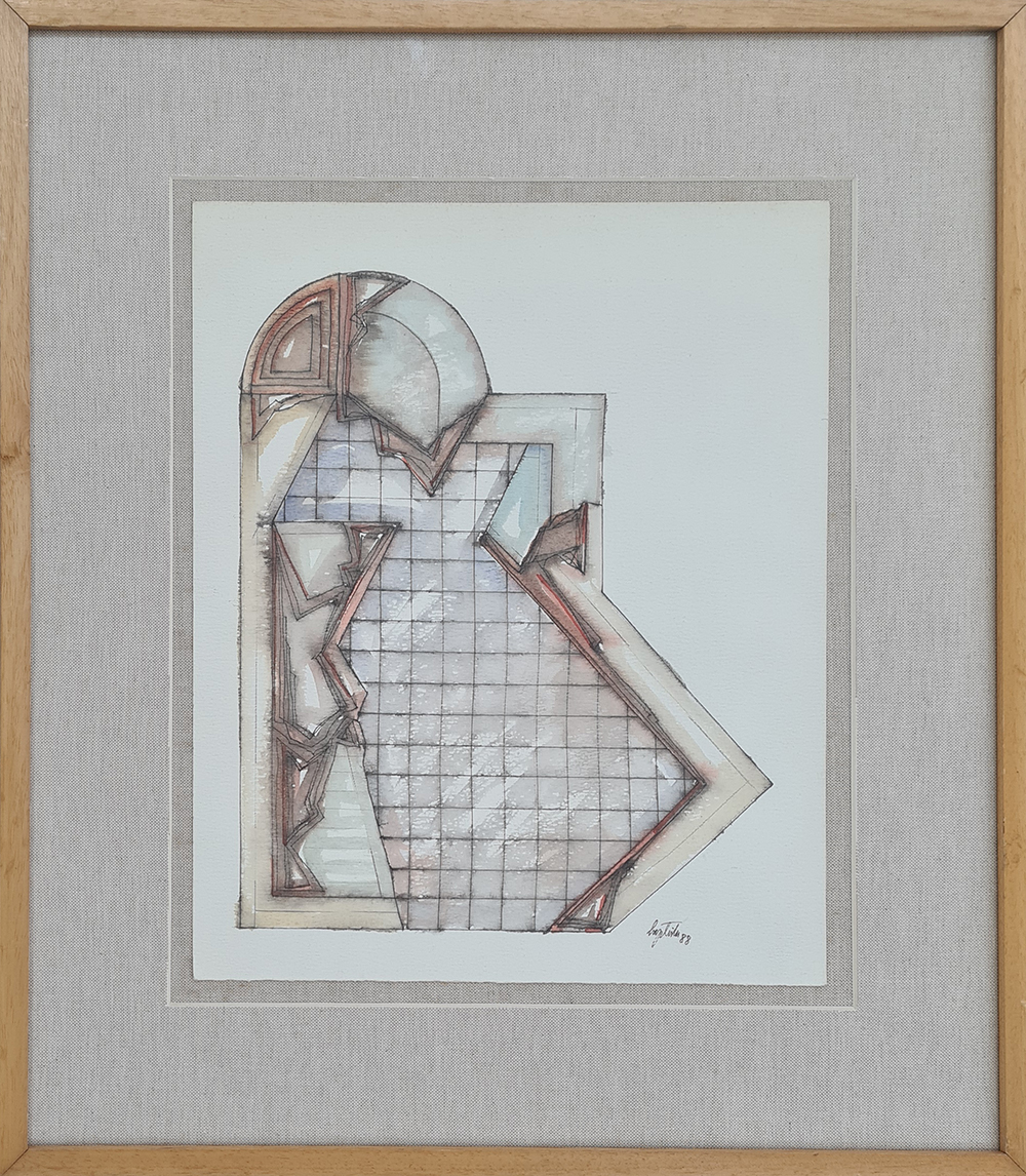Manuel Baptista, Sem Título, 1988, 36x29,5 cm (com moldura 54,5x48 cm), aguarela e tinta da china BD