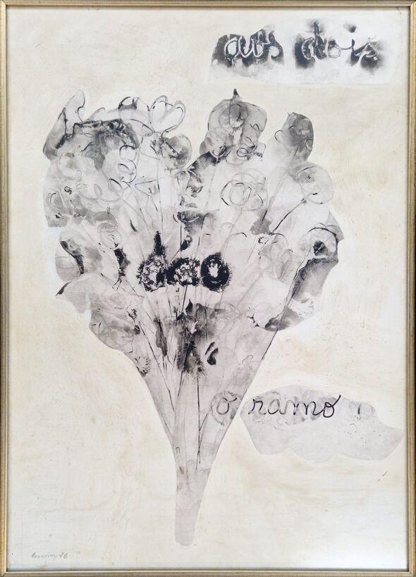 Mário Cesariny, sem título, 1976, técnica mista sobre papel, 70x50 cm com moldura BD