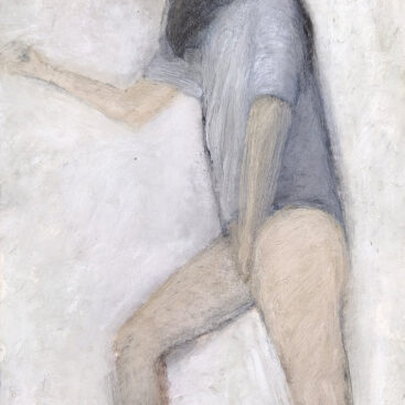 Ricardo Marcelino, Nu Feminino em pé a receber, 2021, óleo sobre papel, 49x24 cm BD