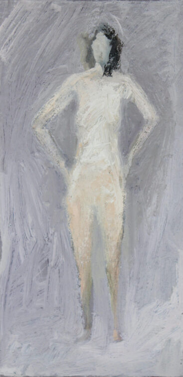 Ricardo Marcelino, Nu feminino de pé, 2020, óleo sobre tela, 22x16 cm BD