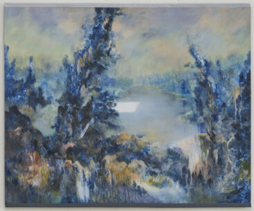 Diogo Costa, Vapor, 2024, óleo, acrílico sobre tela costurada suspensa por tubo de latão, 127,5x149,7 cm BD