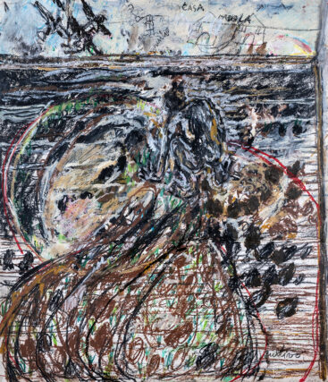 Fátima Mendonça, Casa (semear), 2020-2022, técnica mista sobre papel, 48,8x42 cm BD
