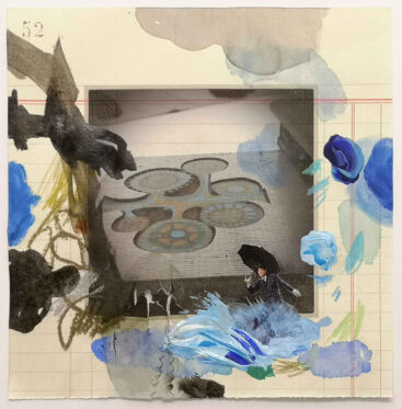 Isabel Sabino, Lido com personagens 7, 2019, técnica mista sobre papel, 16x16 cm BD