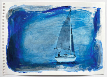 Isabel Sabino, Os álbuns de Ana- Realidade 17, 2021, técnica mista de aguadas sobre papel, 40x50 cm BD