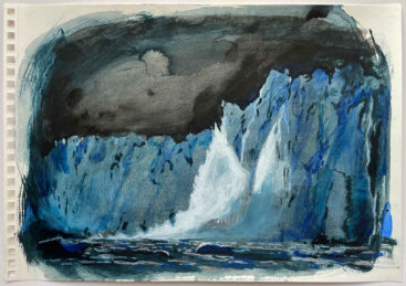 Isabel Sabino, Os álbuns de Ana- Realidade 40, 2021, técnica mista de aguadas sobre papel, 40x50 cm BD