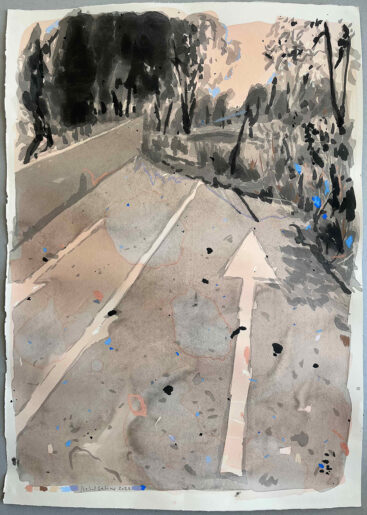 Isabel Sabino, Para cima não dá, 2022, carvão, pastel e aguarela sobre papel, 82x63 cm BD