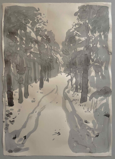 Isabel Sabino, Quarta-feira de cinzas 1, 2022, carvão, pastel e aguarela sobre papel, 82x63 cm BD