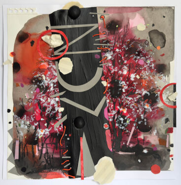 Isabel Sabino, Zuvi, 2025, técnica mista sobre papel, 43x43 cm BD