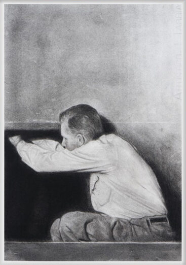 Pedro Pascoinho, VOID II, 2022, carvão sobre papel fabriano, 42x29,7 cm