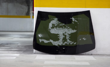 Frederico Ferreira aka FRED, Boom Tree, 2024, vidro estilhaçado, 90x120x6 cm BD