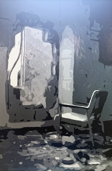 Frederico Ferreira aka FRED, Like an Absence 1, 2025, accrílico sobre vidro, 120x80 cm BD