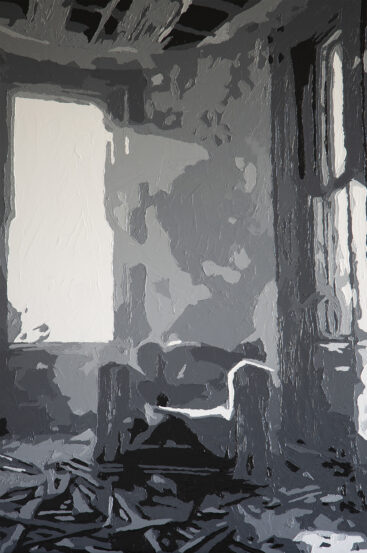 Frederico Ferreira aka FRED, Like an Absence 2, 2025, acrílico sobre vidro, 100x80 cm BD