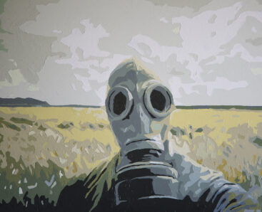 Frederico Ferreira aka FRED, With Love From Kiev, 2025, acrílico sobre vidro, 100x120 cm BD