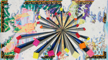 Kristina Girke, Big Bang - Urknall, 2006, óleo e verniz sobre tela, 150x270 cm BD