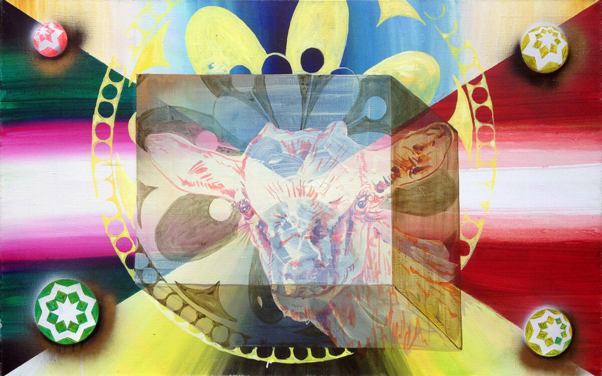 Kristina Girke, Cabra em Aspic, 2014, óleo sobre tela de linho, 85x135 cm BD