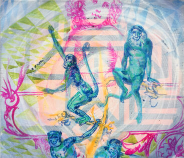 Kristina Girke, Carrossel, 2017, tinta e óleo sobre tela de linho, 58x66 cm BD