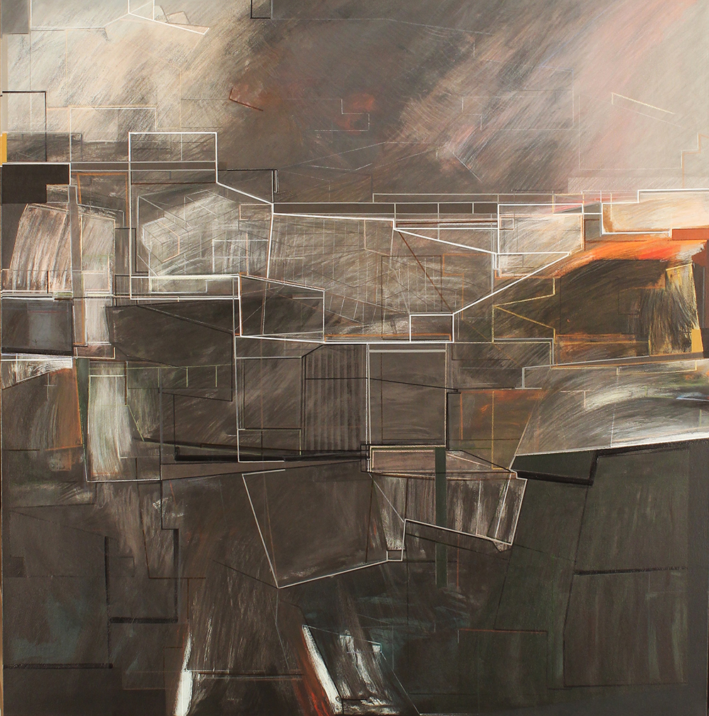 Susana Chasse, PROMPT ACT, 2025, técnica mista sobre tela, 100x100 cm BD