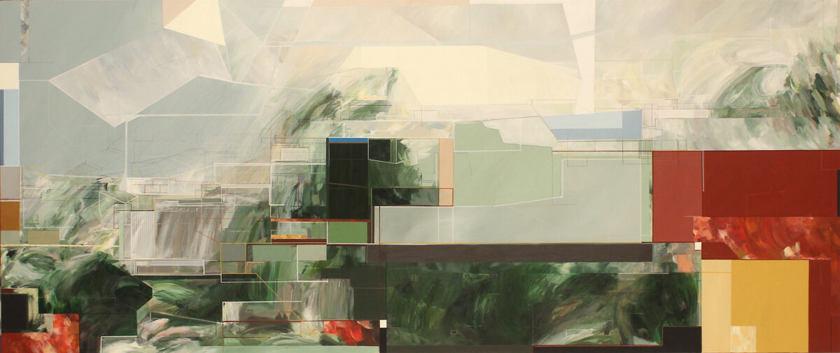 Susana Chasse, PROMPT ACT I, 2025, técnica mista sobre tela, 80x190 cm BD