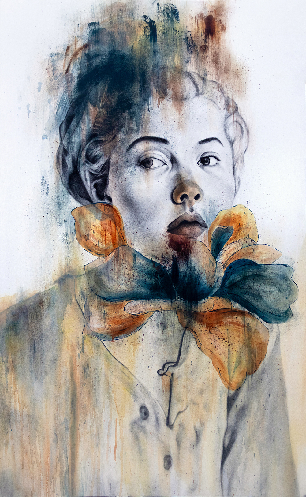 Diatomácia_Estado simbiotico II_carvão e óleo sobre papel_105x65_2025 BD