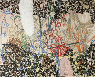 Engrácia Cardoso, Erva daninha - semente inquieta 4,2025, acrílico e óleo sobre tela, 150x120 cm BD