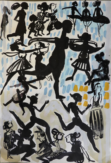 Engrácia Cardoso, Erva daninha - semente inquieta 6,2025, acrílico e tinta da china sobre papel, 111x76 cm BD