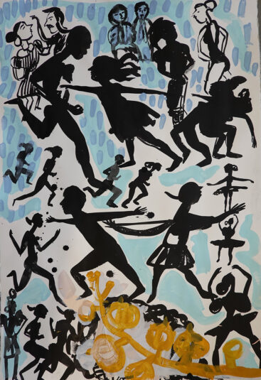 Engrácia Cardoso, Erva daninha - semente inquieta 7,2025, acrílico e tinta da china sobre papel, 111x76 cm BD