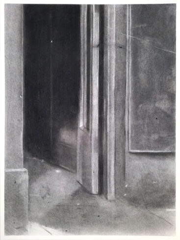 Pedro Pascoinho, Passage II, 2025, carvão sobre papel fabriano, 39x28,5 cm BD