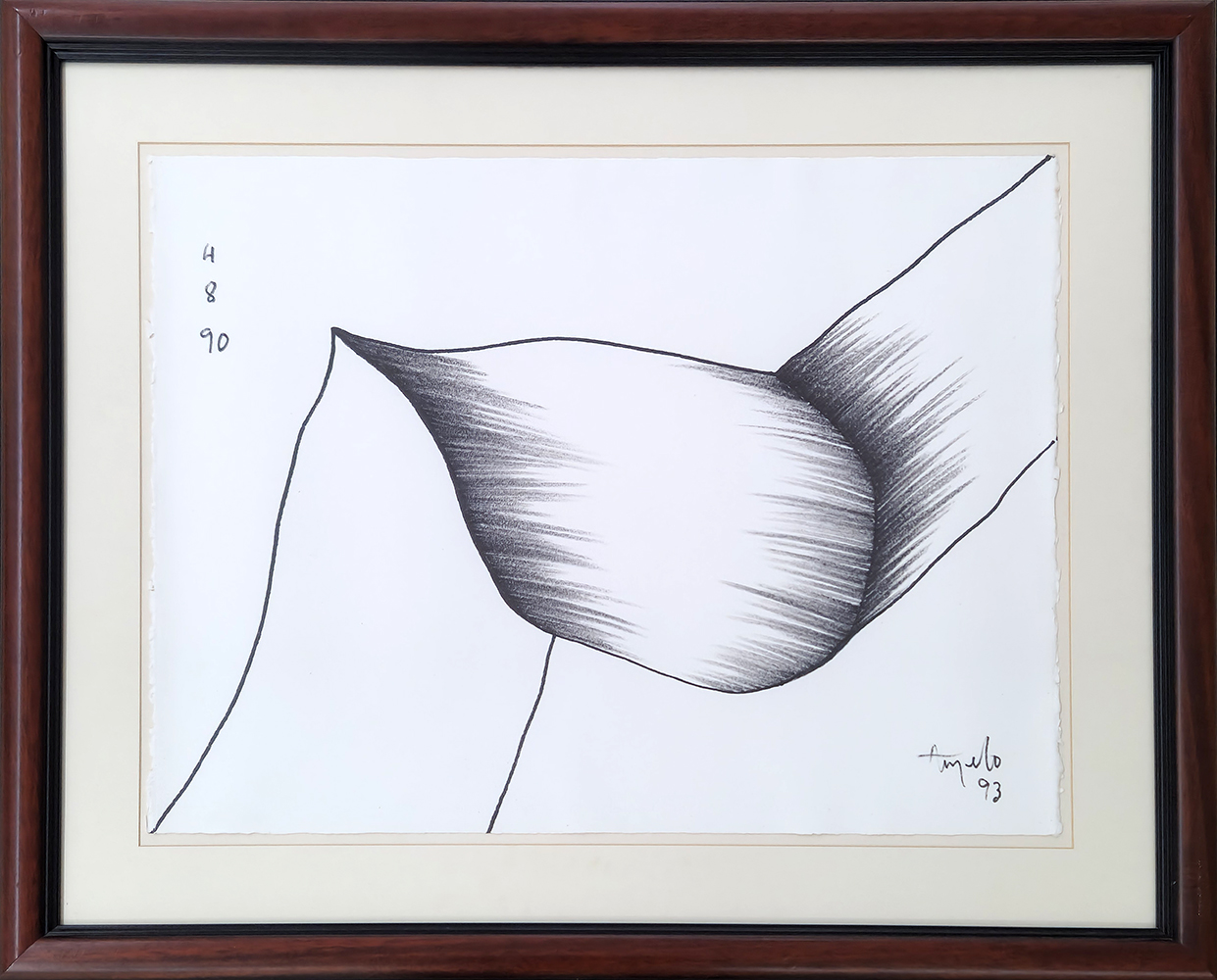 Ângelo de Sousa, Sem título, 1993, carvão sobre papel, 50x65 cm_com moldura BD