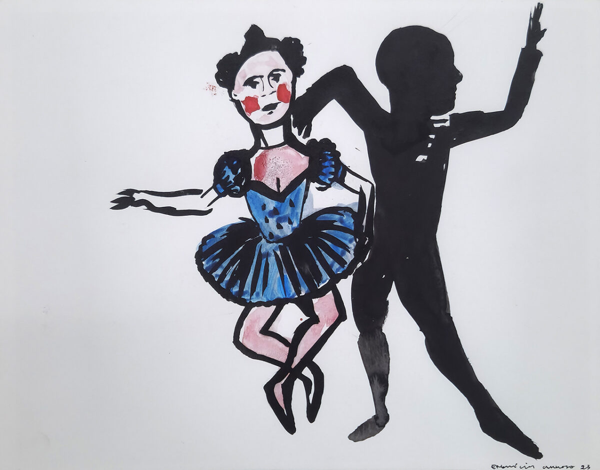 Engrácia Cardoso, sem título, 2023, acrílico e tinta da china sobre papel, 27,5x35 cm BD