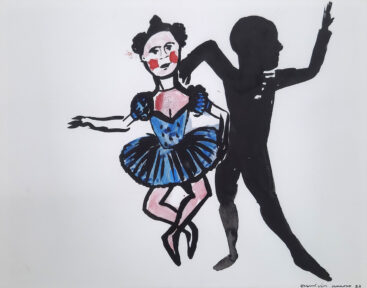 Engrácia Cardoso, sem título, 2023, acrílico e tinta da china sobre papel, 27,5x35 cm BD