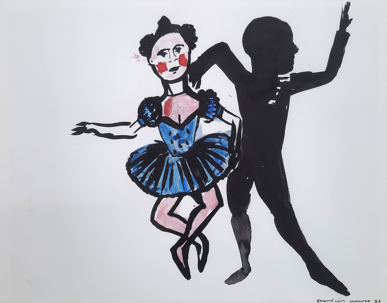 Engrácia Cardoso, sem título, 2023, acrílico e tinta da china sobre papel, 27,5x35 cm BD