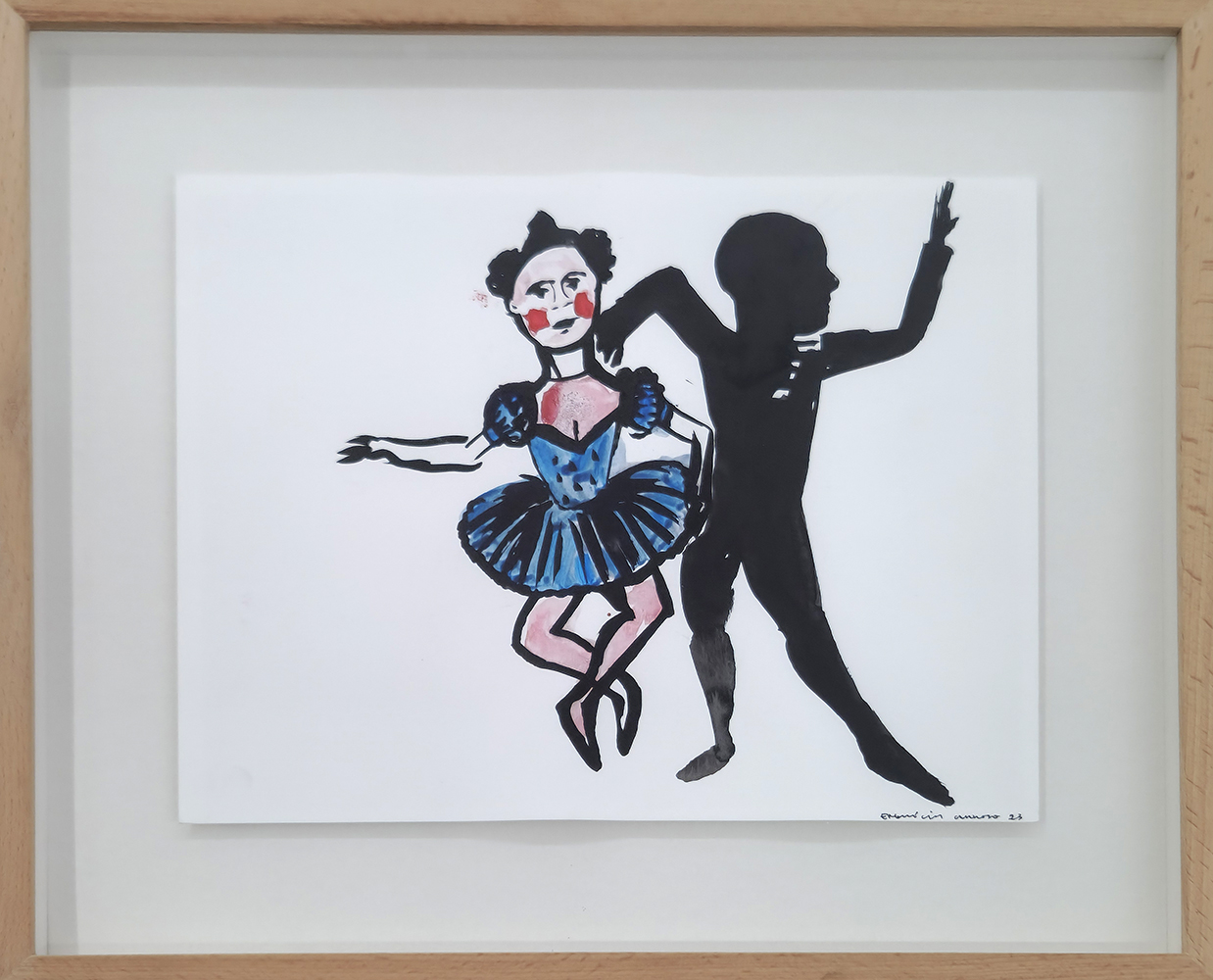 Engrácia Cardoso, sem título, 2023, acrílico e tinta da china sobre papel, 27,5x35 cm_com moldura BD