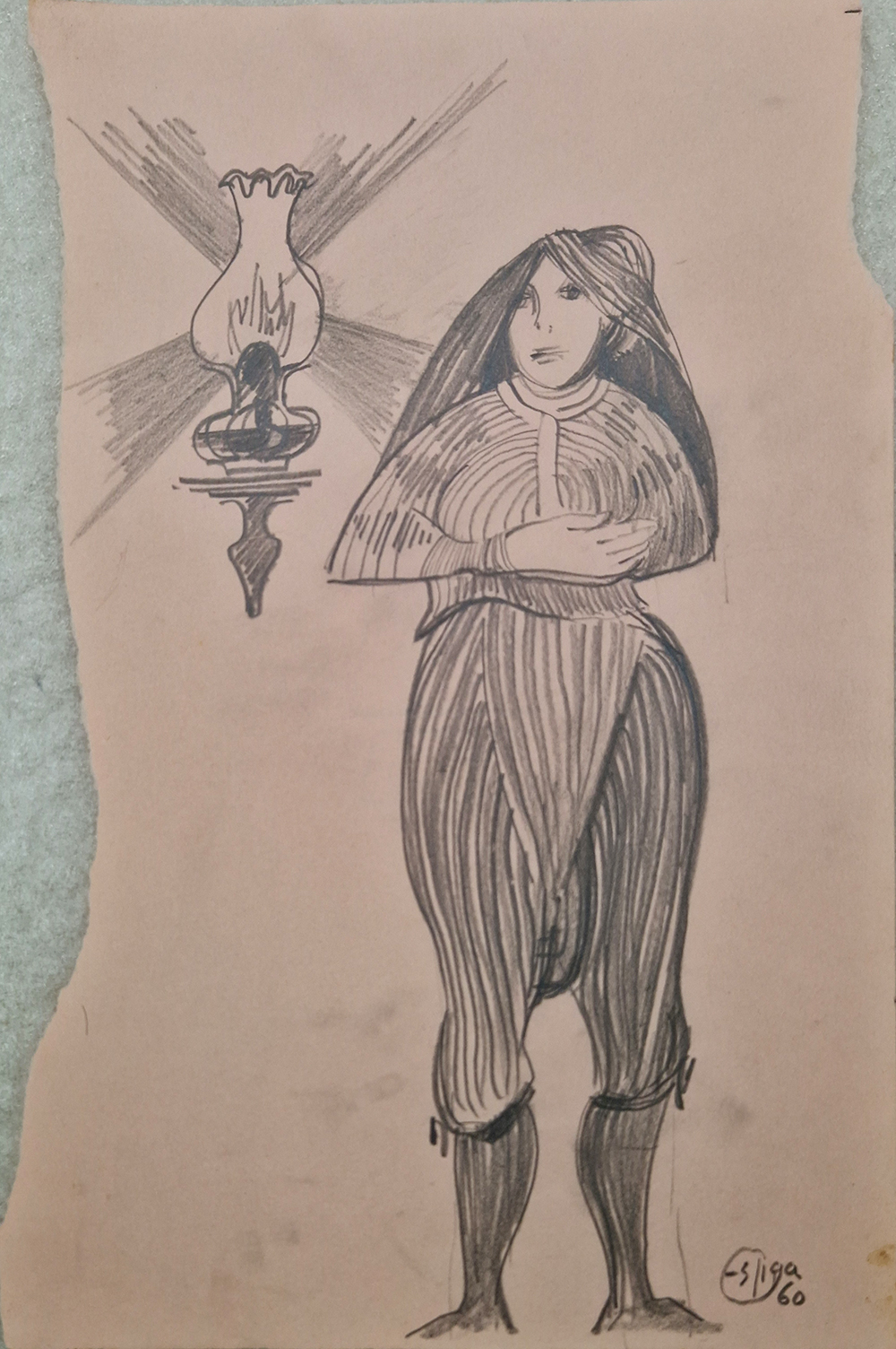 Espiga Pinto, Sem título, 1960, desenho sobre papel, 30,5x22 cm BD