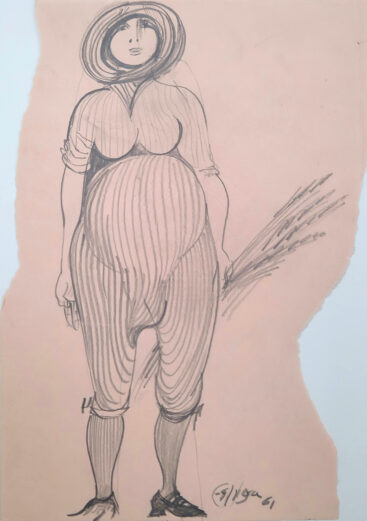 Espiga Pinto, Sem título, 1961, desenho sobre papel, 30,5x22 cm BD