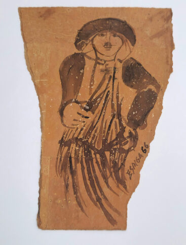 Espiga Pinto, Sem título, 1966, desenho sobre cortiça, 22x15,5 cm BD