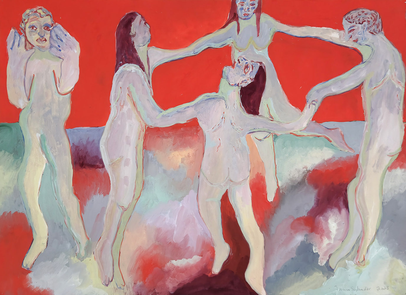 Joana Leitão Salvador, A dança, 2023, guache sobre papel, 56x77 cm BD