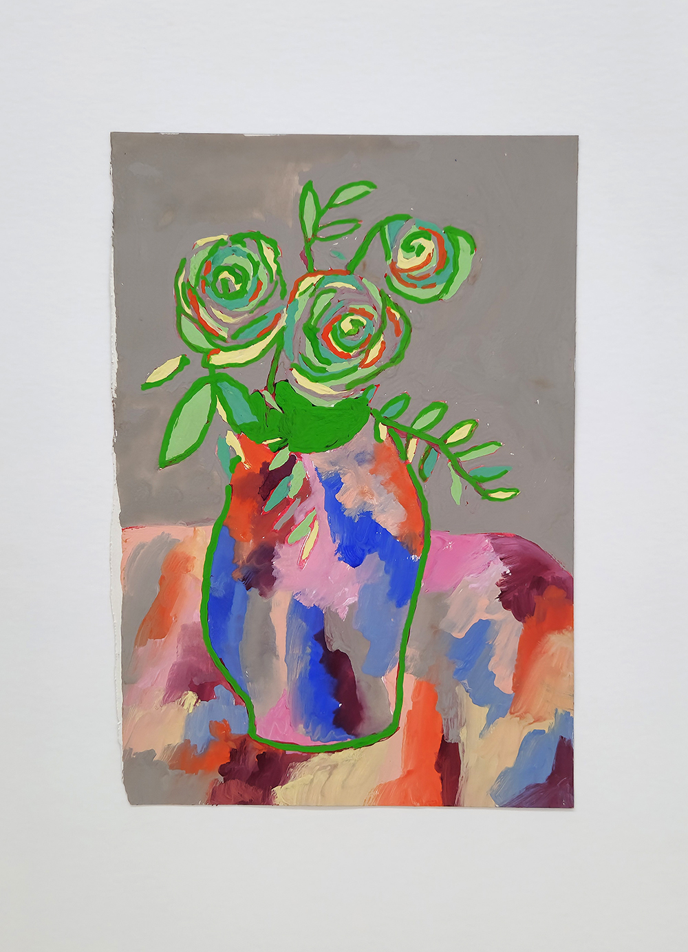 Joana Leitão Salvador, Flores, 2025 nd, guache sobre papel, 46x31 cm BD