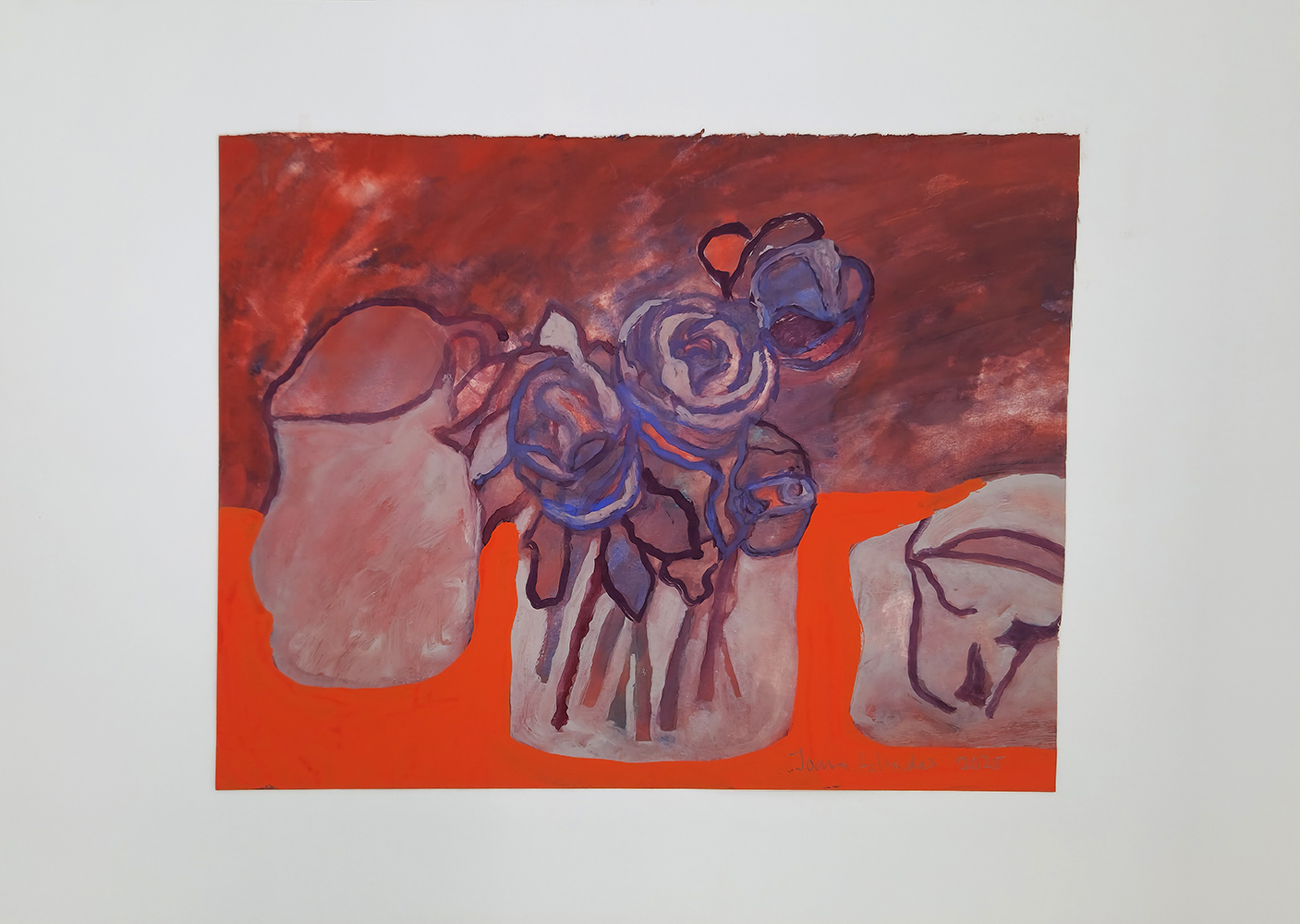 Joana Leitão Salvador, Flores I, 2025, guache sobre papel, 35,5x45 cm BD