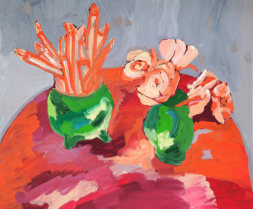 Joana Leitão Salvador, Jarros com pincéis, 2026 nd, guache sobre papel, 50x59,5 cm BD