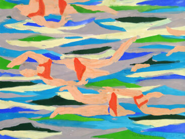 Joana Leitão Salvador, Nadadores, 2025, guache sobre papel, 31x41 cm BD