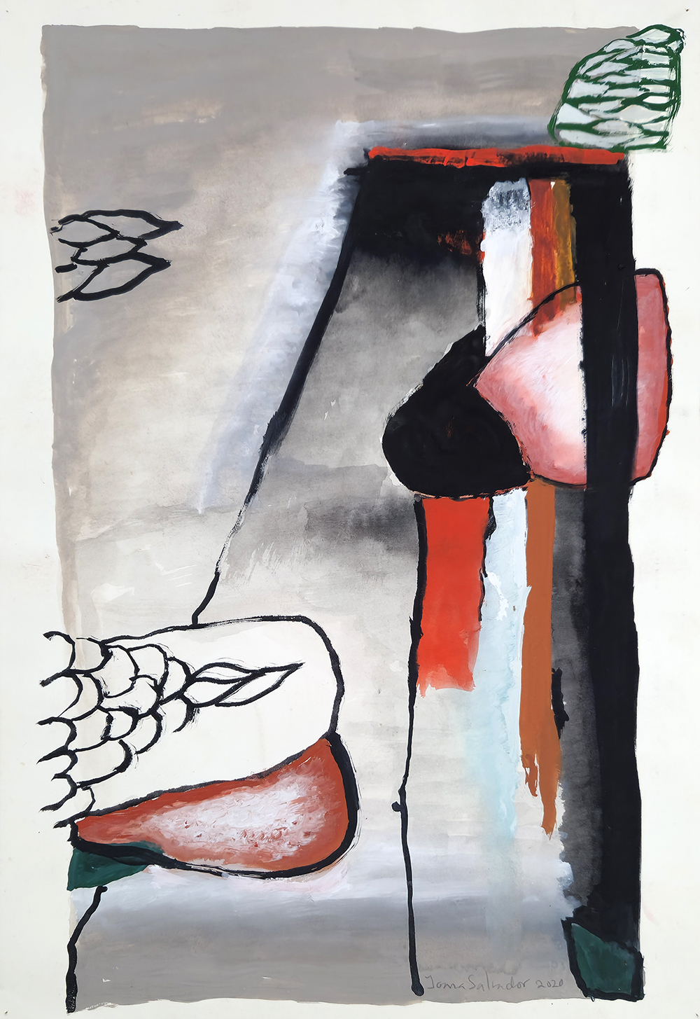 Joana Leitão Salvador, Sem título, 2020, guache sobre papel, 56x38,5 cm BD