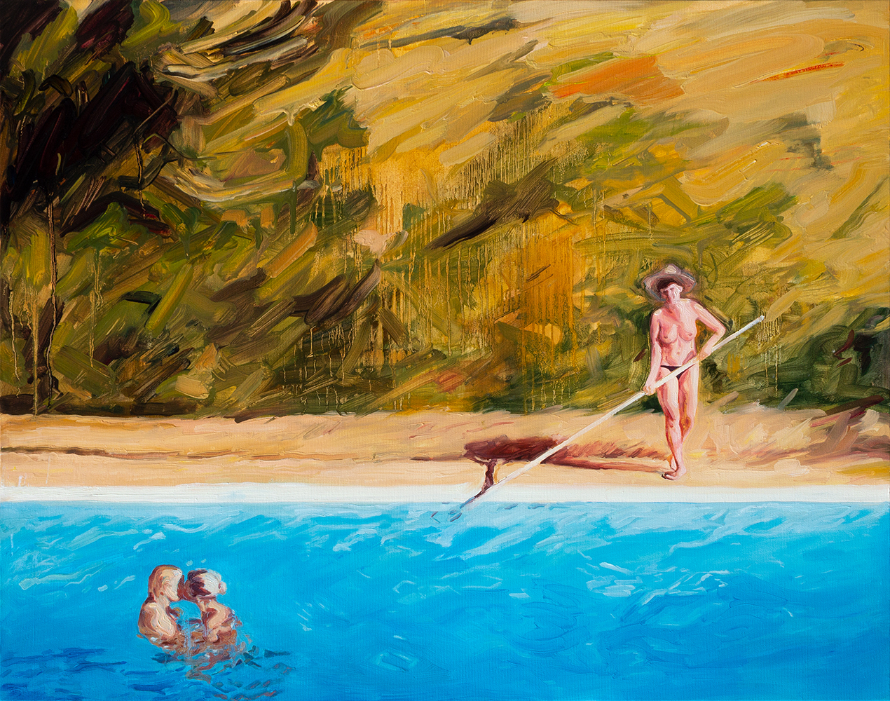 Juliana Julieta, fishing, 2023, óleo sobre tela, 80x100 cm BD