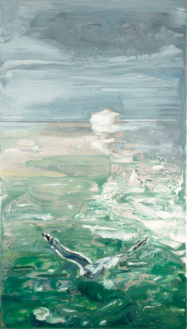 Juliana Julieta, nas azas da luz-wings of light, 2020, óleo sobre chapa de alumínio, 40x23 cm BD