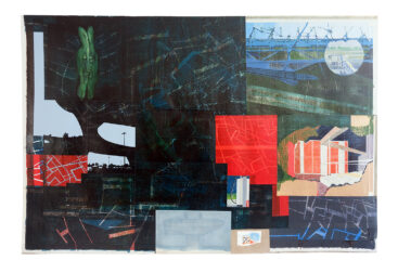 André Silva, Anoiteceu no caminho, quando eu ainda precisava da luz do dia, 2023-24, técnica mista sobre tela, 154x230 cm BD