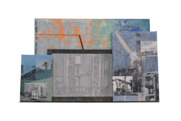 André Silva, Estado de pânico 2, 2004-24, técnica mista sobre tela em prateleira de aço inox, dimen variaveis BD